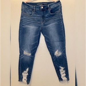 Soft and Stylish, Distressed AE Cropped Jeans